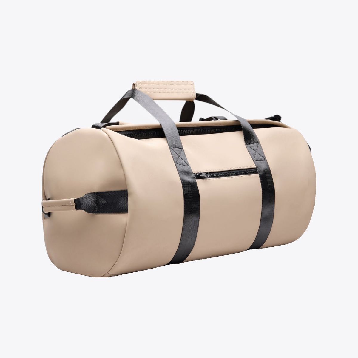 Sac de voyage 2-en-1 beige, vue trois quarts