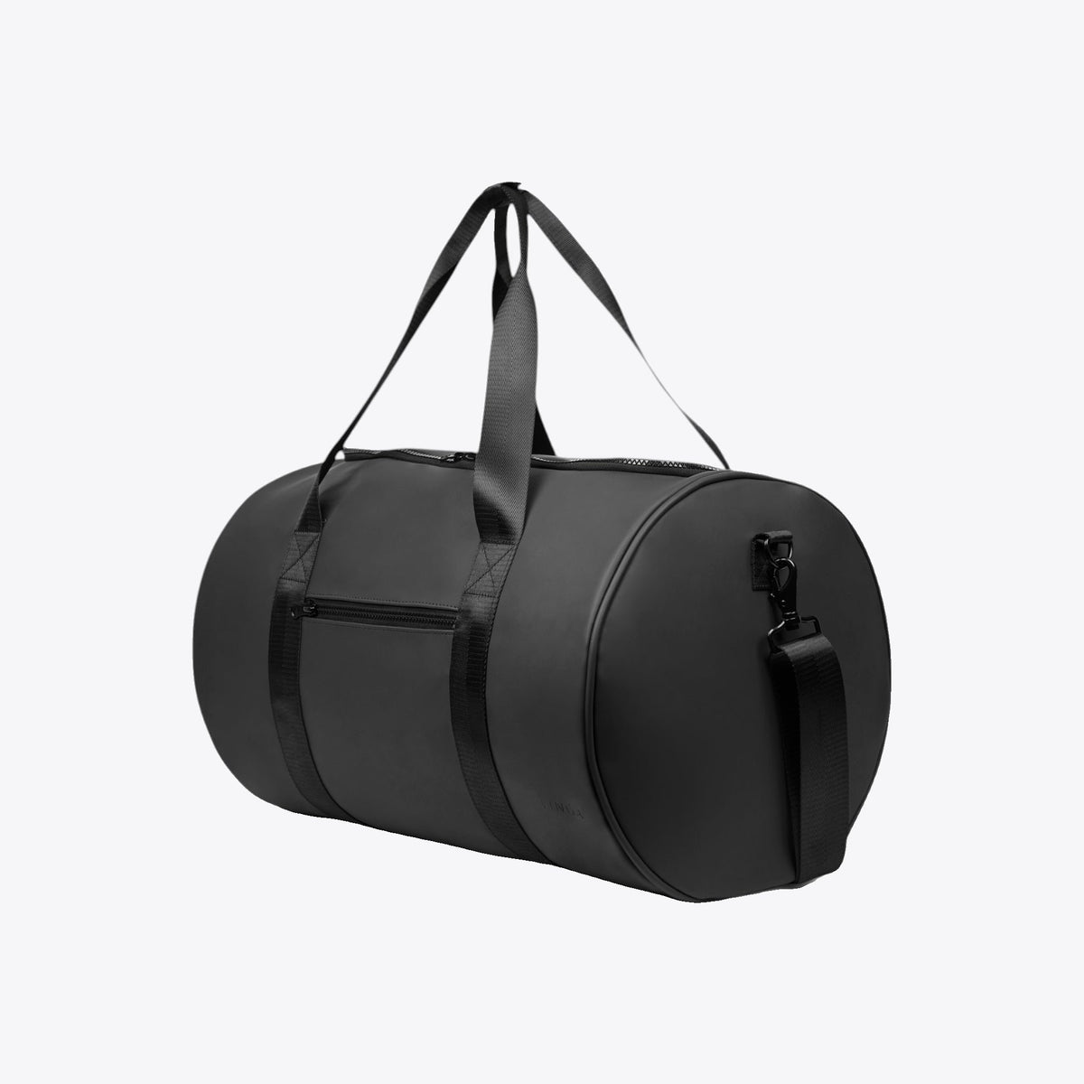 Sac de sport imperméable gris anthracite, vue trois quarts