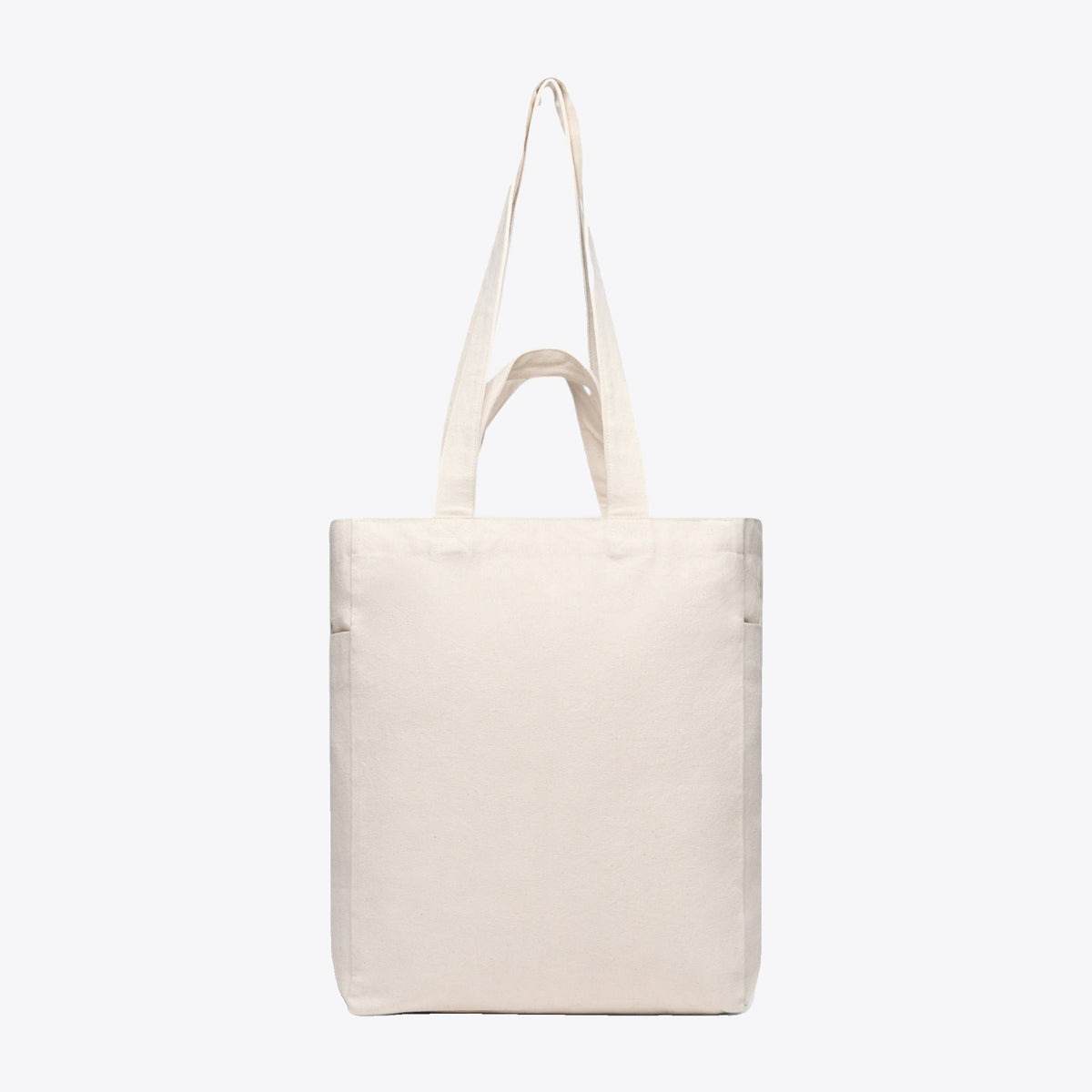 Sac cabas écru à anses courtes et longues, vue de face