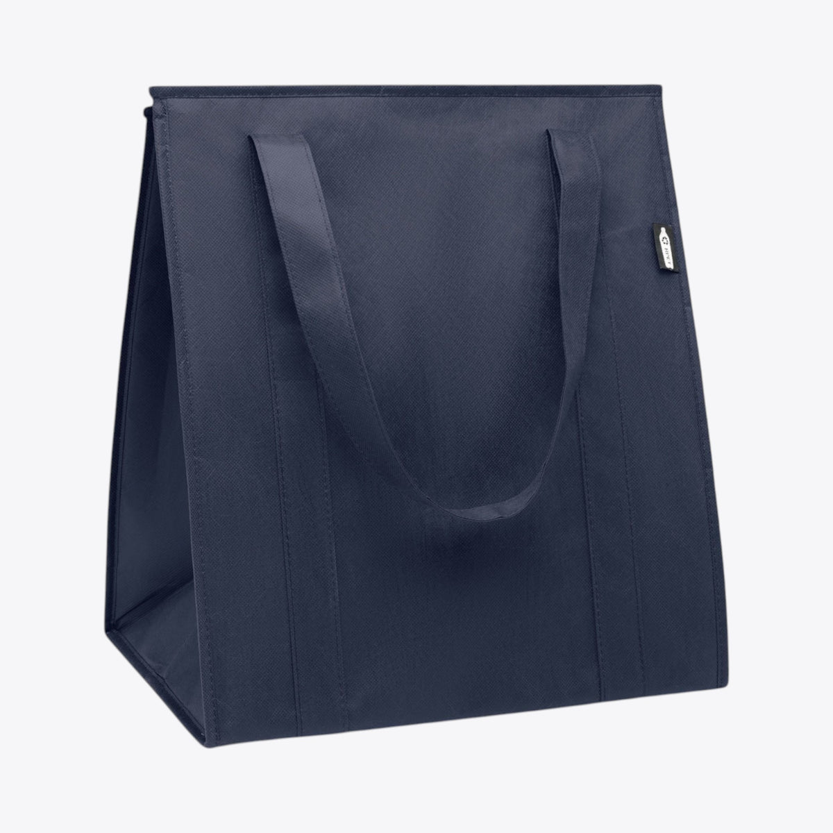 Sac déjeuner à anses bleu marine fermé, vue trois quarts