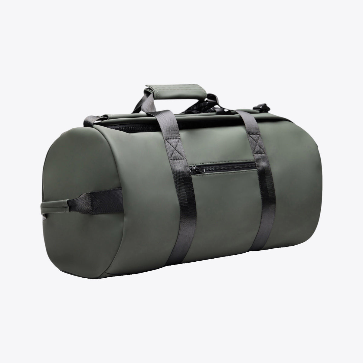 Sac de voyage 2-en-1 kaki, vue trois quarts