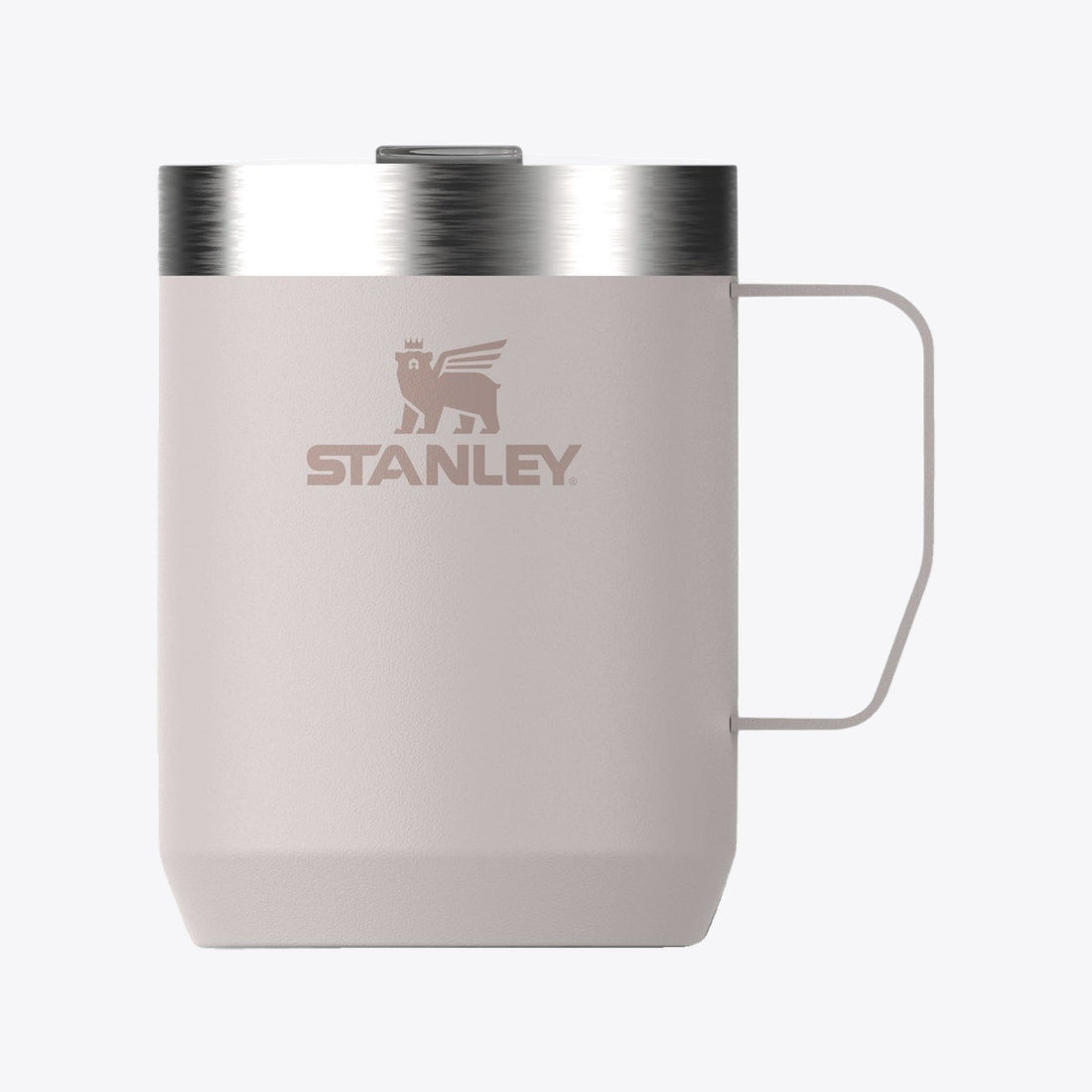 Tasse Stanley rose avec couvercle, vue de face
